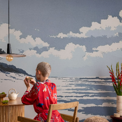 Fototapete in 3D-Optik mit Motiv „Stille am Strand“