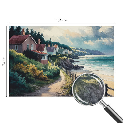 37D-Fototapete fürs Schlafzimmer mit Motiv „Klippenhäuser“
