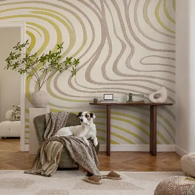 37D-Fototapete fürs Wohnzimmer mit fließendem, elegantem Muster