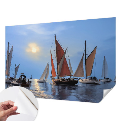Motivtapete fürs Wohnzimmer mit Segelmotiven für maritime Wohnraumdekoration