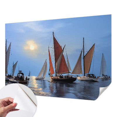 Motivtapete fürs Wohnzimmer mit Segelmotiven für maritime Wohnraumdekoration