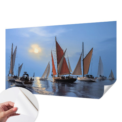 Motivtapete fürs Wohnzimmer mit Segelmotiven für maritime Wohnraumdekoration