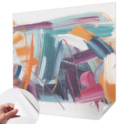 Selbstklebende Fototapete fürs Kinderzimmer Energetische Striche