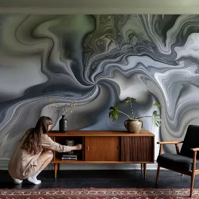 Selbstklebende Fototapete fürs Wohnzimmer mit Motiv wirbelnder Wolken