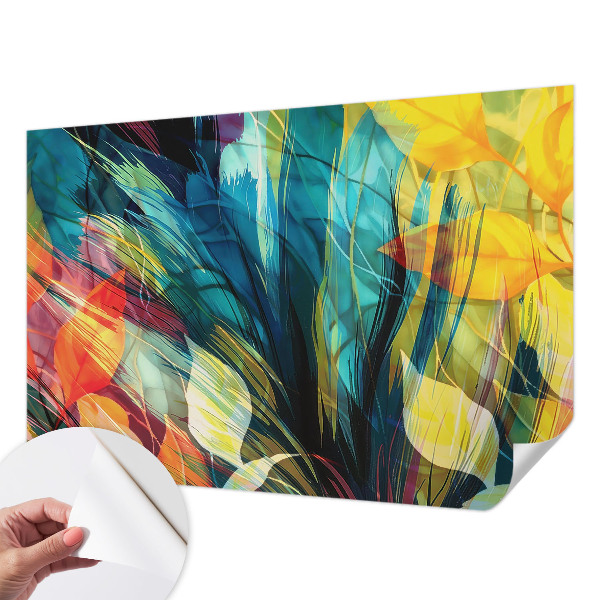 38D-Fototapete fürs Schlafzimmer Abstrakte Blätter