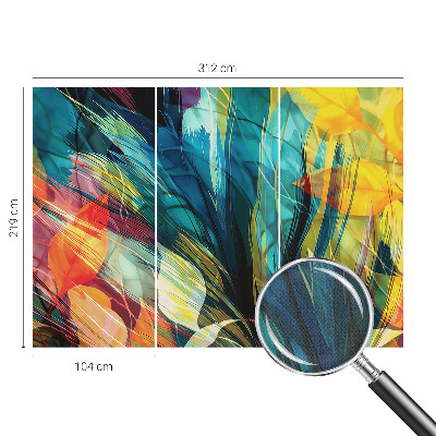 38D-Fototapete fürs Schlafzimmer Abstrakte Blätter