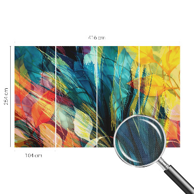 38D-Fototapete fürs Schlafzimmer Abstrakte Blätter