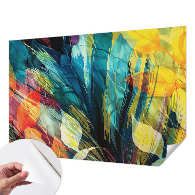 38D-Fototapete fürs Schlafzimmer Abstrakte Blätter