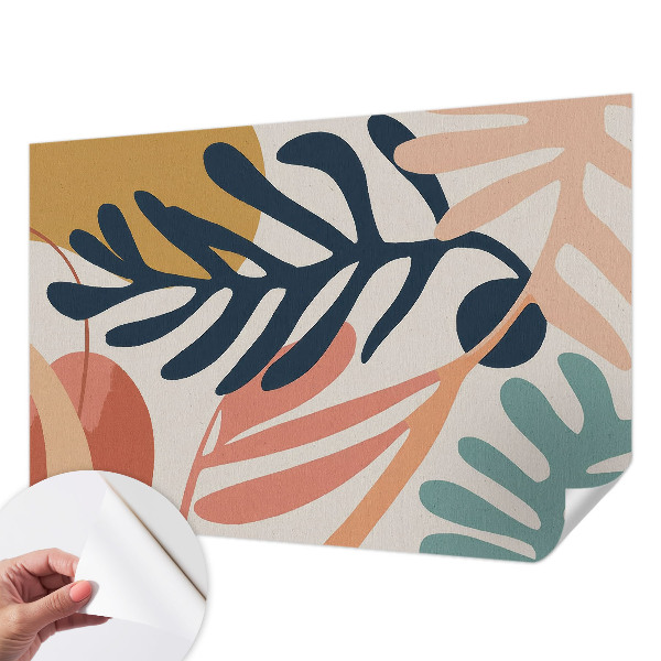 38D-Fototapete fürs Wohnzimmer Blattmuster