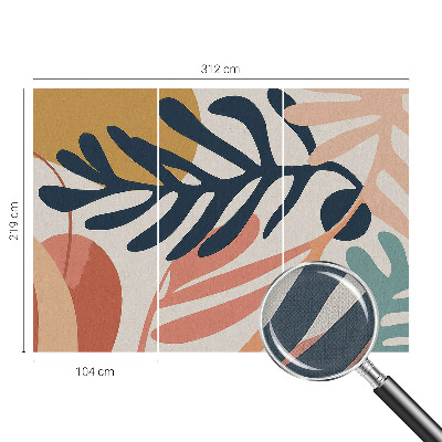 38D-Fototapete fürs Wohnzimmer Blattmuster