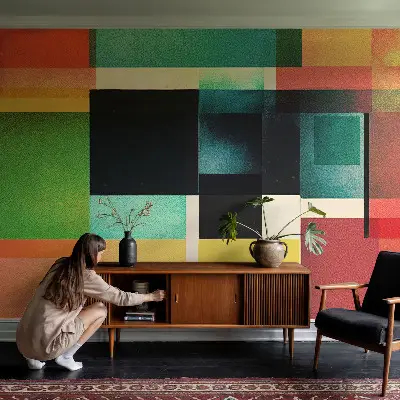 Selbstklebende Fototapete für die Wand mit einem geometrisch-abstrakten Motiv