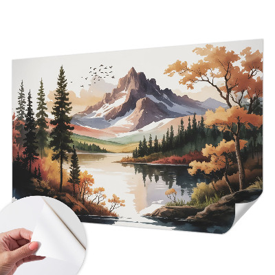 Selbstklebende Fototapete fürs Wohnzimmer mit Motiv „Bergherbst“