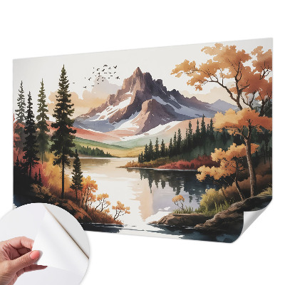 Selbstklebende Fototapete fürs Wohnzimmer mit Motiv „Bergherbst“