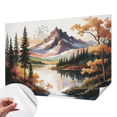 Selbstklebende Fototapete fürs Wohnzimmer Bergherbst