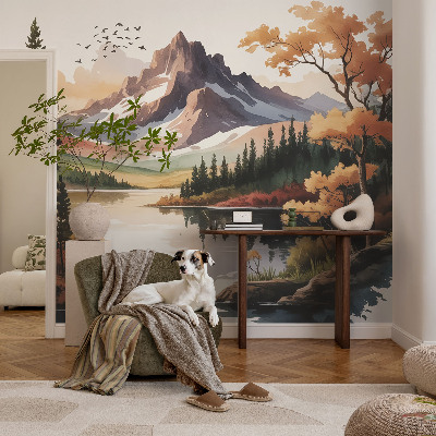 Selbstklebende Fototapete fürs Wohnzimmer Bergherbst