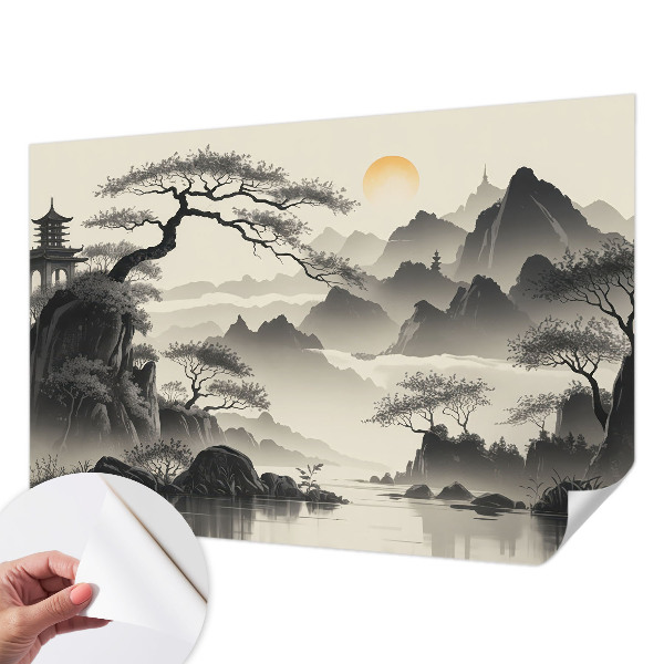 Selbstklebende Fototapete fürs Schlafzimmer mit Motiv einer östlichen Landschaft