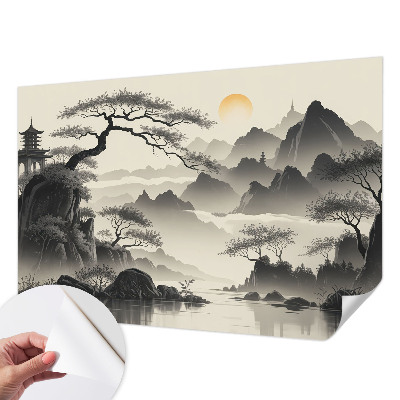 Selbstklebende Fototapete fürs Schlafzimmer mit Motiv einer östlichen Landschaft