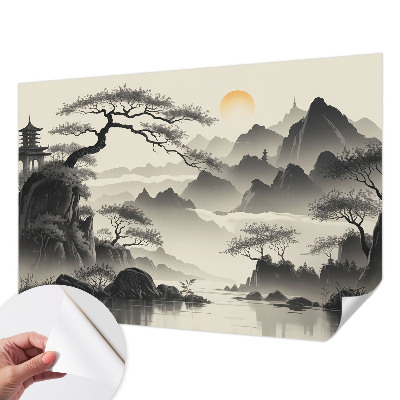 Selbstklebende Fototapete fürs Schlafzimmer mit Motiv einer östlichen Landschaft