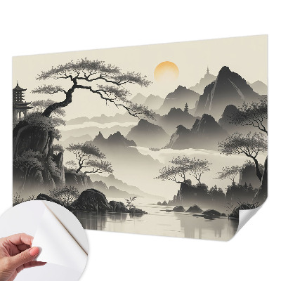 Selbstklebende Fototapete fürs Schlafzimmer mit Motiv einer östlichen Landschaft