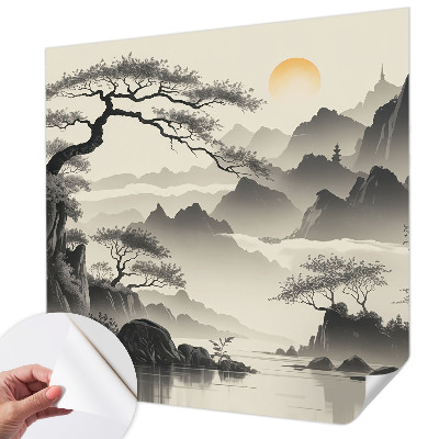 Selbstklebende Fototapete fürs Schlafzimmer mit Motiv einer östlichen Landschaft