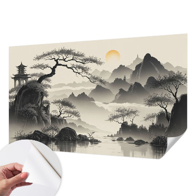 Selbstklebende Fototapete fürs Schlafzimmer mit Motiv einer östlichen Landschaft