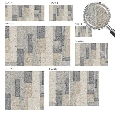 Fototapete in 3D-Optik mit geometrischem Mosaikmotiv