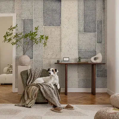 Fototapete in 3D-Optik mit geometrischem Mosaikmotiv