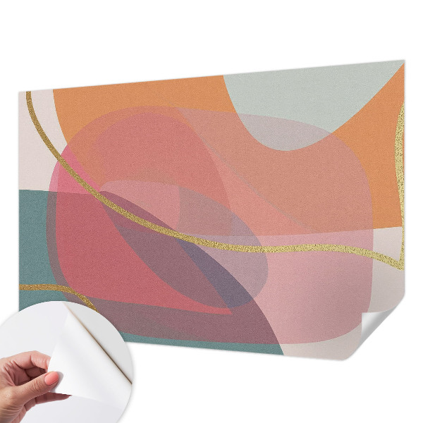 39D-Fototapete fürs Wohnzimmer Bunte Formen