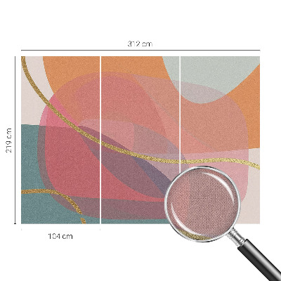 39D-Fototapete fürs Wohnzimmer Bunte Formen