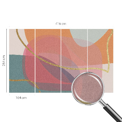 39D-Fototapete fürs Wohnzimmer Bunte Formen