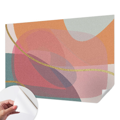 39D-Fototapete fürs Wohnzimmer Bunte Formen