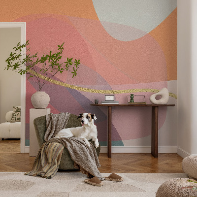 39D-Fototapete fürs Wohnzimmer Bunte Formen