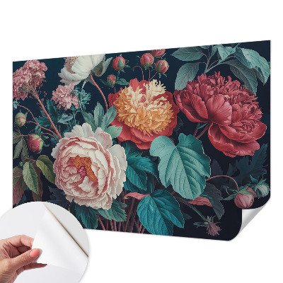 Fototapete nach Maß mit bunten Blumen