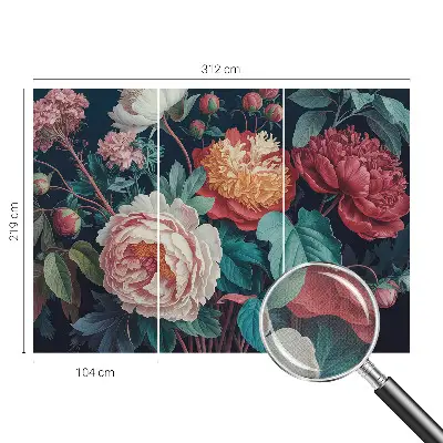 Fototapete nach Maß mit bunten Blumen