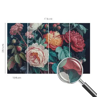 Fototapete nach Maß mit bunten Blumen