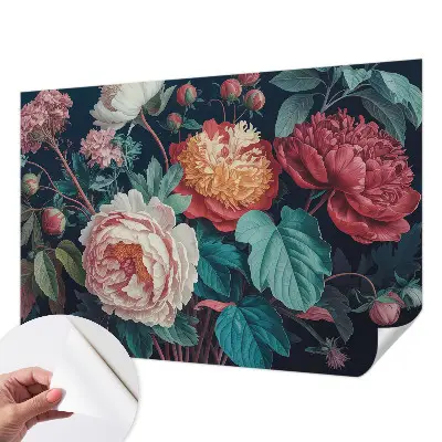 Fototapete nach Maß mit bunten Blumen