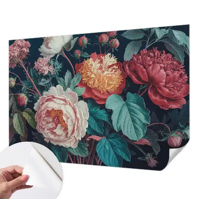 Fototapete nach Maß mit bunten Blumen