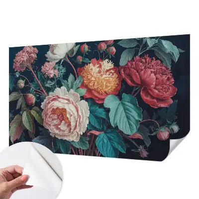 Fototapete nach Maß mit bunten Blumen