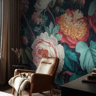 Fototapete nach Maß mit bunten Blumen