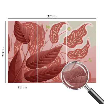 Moderne Fototapete nach Maß mit Bio-Blätter-Motiv