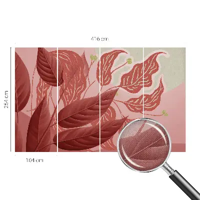 Moderne Fototapete nach Maß mit Bio-Blätter-Motiv