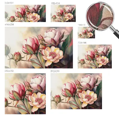 Motivtapete fürs Wohnzimmer mit einem Blumenstrauß als Motiv