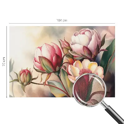Motivtapete fürs Wohnzimmer mit einem Blumenstrauß als Motiv