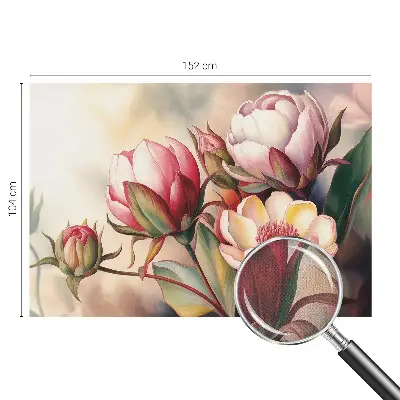 Motivtapete fürs Wohnzimmer mit einem Blumenstrauß als Motiv