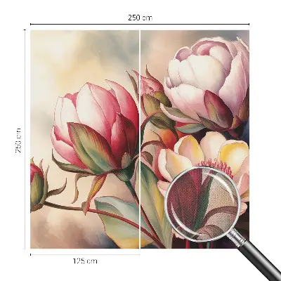 Motivtapete fürs Wohnzimmer mit einem Blumenstrauß als Motiv