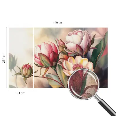 Motivtapete fürs Wohnzimmer mit einem Blumenstrauß als Motiv