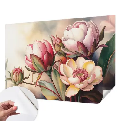 Motivtapete fürs Wohnzimmer mit einem Blumenstrauß als Motiv