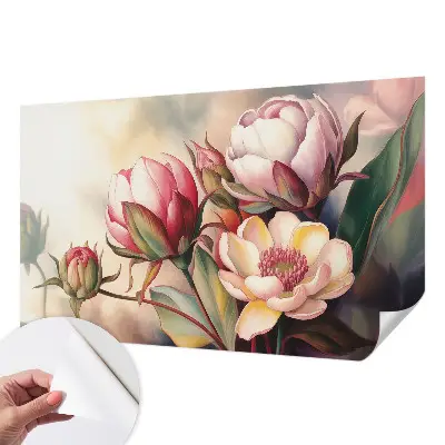 Motivtapete fürs Wohnzimmer mit einem Blumenstrauß als Motiv