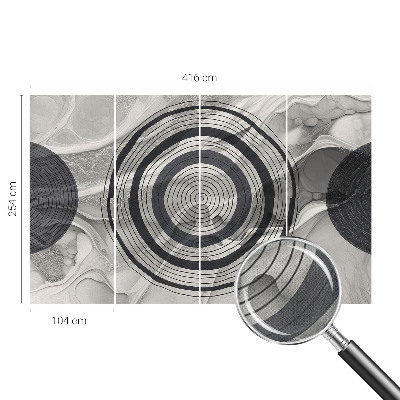 Vintage tapete Graue Kreise