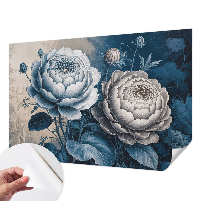 Selbstklebende Fototapete für die Wand Romantische Blumen